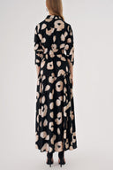 Patterned Long shirt dress with  chain accessory detail 94568