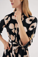 Patterned Long shirt dress with  chain accessory detail 94568