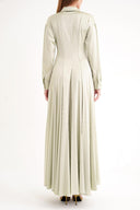 Green Long shirt dress with fitted waist and godel 94574