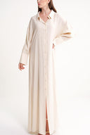 Ecru Shirt dress with tie detail at the back 94579