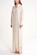 Ecru Shirt dress with tie detail at the back 94579