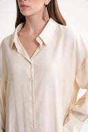 Ecru Shirt dress with tie detail at the back 94579