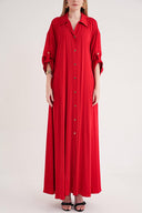 Red Wide cut shirt dress 94581