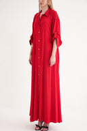 Red Wide cut shirt dress 94581