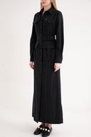 Black Long shirt dress with pocket detail 94587