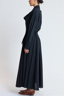 Black Loose cut shirt dress with elastic waist 94589