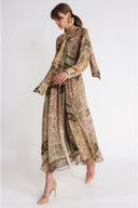 Patterned Loose cut shirt dress with elastic waist 94589