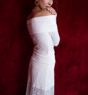 Ecru Off-the-shoulder jersey top 19927