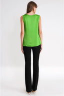 Green Loose cut sleeveless blouse 19934