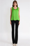 Green Loose cut sleeveless blouse 19934