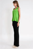 Green Loose cut sleeveless blouse 19934