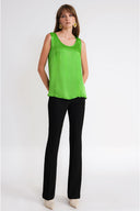 Green Loose cut sleeveless blouse 19934