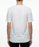 Ecru Embroidered short-sleeved V-neck t-shirt 19938