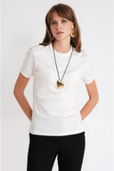 White Crew neck short-sleeved t-shirt 19940