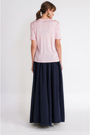 Pink Embroidered crew neck short-sleeved t-shirt 19943