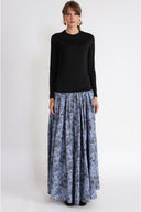 Black Embroidered crew neck long-sleeved t-shirt 19944