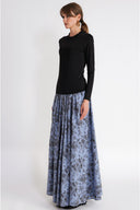 Black Embroidered crew neck long-sleeved t-shirt 19944