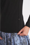 Black Embroidered crew neck long-sleeved t-shirt 19944