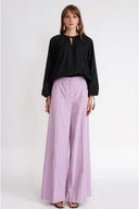 Black Loose-fitting blouse with accessory details 19948