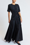 Black Loose-fit blouse with drawstring detail 19960