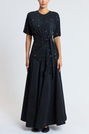 Black Loose-fit blouse with drawstring detail 19960