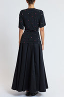 Black Loose-fit blouse with drawstring detail 19960