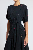 Black Loose-fit blouse with drawstring detail 19960