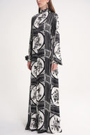 Black Loose fit Balloon sleeve long dress 94596