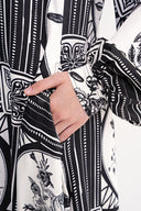 Black Loose fit Balloon sleeve long dress 94596