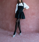 Black Fitted  gathered mini dress 94600