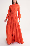 Cinnamon Gathered long shirt dress with belt detail 94613