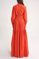 Cinnamon Gathered long shirt dress with belt detail 94613