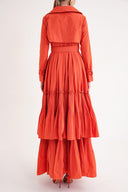 Orange Pleat detailed trench dress 94640