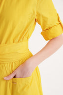 Yellow Pleated maxi taffeta dress 94646