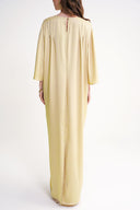 Beige Embroidered detailed loose fit long dress 94648