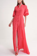 Coral Loose fit dress with special stitching details 94654