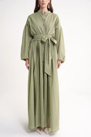 Khaki Loose fit dress with special stitching details 94654