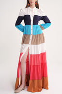 Mixed Colors Loose fit dress with colorful accessory details 94655