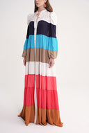 Mixed Colors Loose fit dress with colorful accessory details 94655