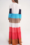 Mixed Colors Loose fit dress with colorful accessory details 94655