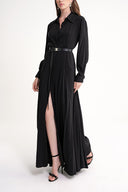 Black Belt detailed long shirt dress 94658