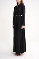 Black Belt detailed long shirt dress 94658