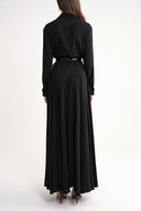 Black Belt detailed long shirt dress 94658