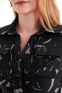 Patterned Slim fit pucker detailed long shirt dress 94664