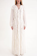 White pleated long dress 94665