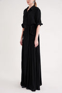 Black Painted Pleated maxi dress 94668