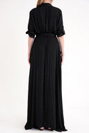Black Painted Pleated maxi dress 94668