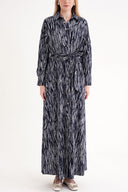 Patterned Loose-fitting belted shirt dress 94684