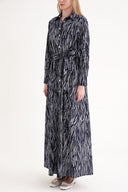 Patterned Loose-fitting belted shirt dress 94684