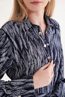 Patterned Loose-fitting belted shirt dress 94684